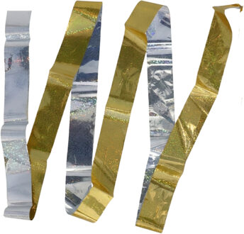 Gerimport Dans / turn lint - geel / zilver - 44 cm - glanzend - gymnastiek speelgoed