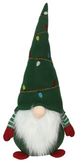 Gerimport Decoratie kerstman gnome pop - 52 cm - groen - pluche - dwerg/kabouter