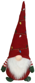 Gerimport Decoratie kerstman gnome pop - 52 cm - rood - pluche - dwerg/kabouter