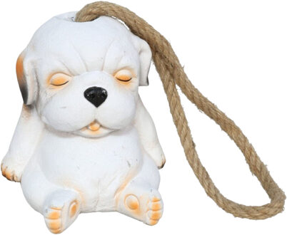 Gerimport Deurstop Hond - wit - beton - 13 x 13 x 15 cm - woonaccessoires - deurstopper