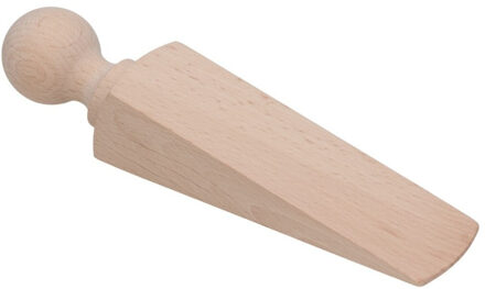 Gerimport Deurstopper/deurwig - beukenhout - beige - 17 x 4 x 3 cm