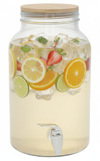 Gerimport dispenser cocktails /water / limonade - 6 ltr - met tap - borosilicaat glas - zomer
