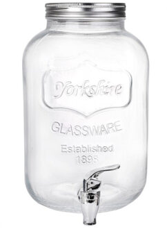 Gerimport dispenser cocktails/water/limonade - met tap - 5L - glas - zomer