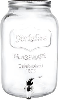 Gerimport dispenser cocktails/water/limonade - met tap - 8L - glas - zomer