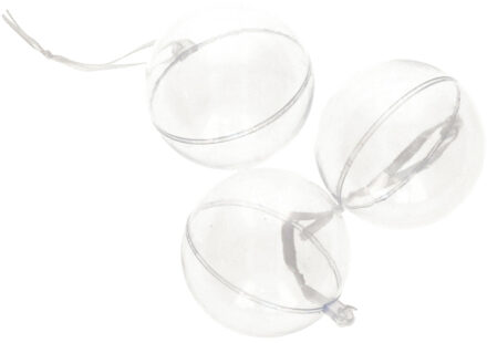 Gerimport DIY kerstballen - 18x st - D6 cm - doe het zelf hobby kerstballen - transparant