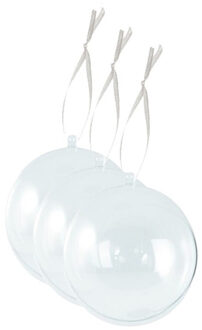 Gerimport DIY kerstballen - 24x st - D4 cm - doe het zelf hobby kerstballen - transparant
