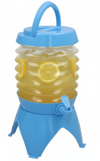 Gerimport Drank / water dispenser - blauw - opvouwbaar - 3.5 ltr - kunststof