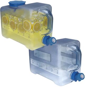 Gerimport Drank / water dispenser tap - 2x - 12 Liter - kunststof - 38 x 16 x 24 - camping / picknic