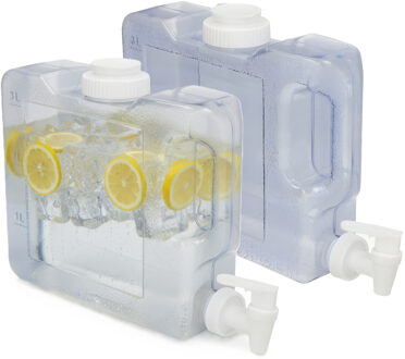 Gerimport Drank / Water dispenser tap - 2x - 4 Liter - kunststof - 37 x 12 x 16
