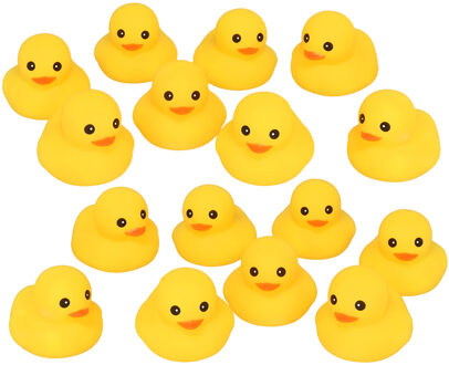 Gerimport Duckies Badeendjes - 16x - geel - 4 x 5 cm - bad eendjes race - eendje voor in bad