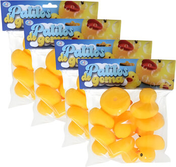 Gerimport Duckies Badeendjes - 64x - geel - 4 x 5 cm - bad eendjes race - eendje voor in bad