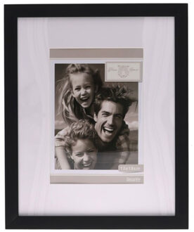 Gerimport Fotolijstje Paris - 20 x 25 cm - zwart - met passe partout - 13 x 18 cm - hout