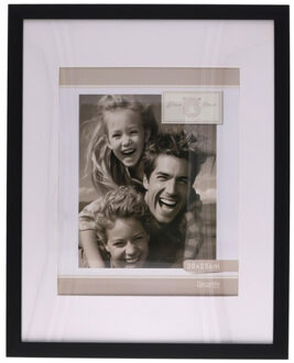Gerimport Fotolijstje Paris - 28 x 35 cm - zwart - met passe partout - 20 x 25 cm - hout