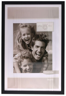 Gerimport Fotolijstje Paris - 30 x 45 cm - zwart - met passe partout - 28 x 43 cm - hout