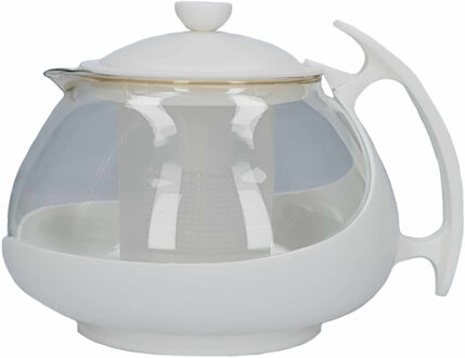 Gerimport French press koffie maker/cafetiere glas wit 700 ml