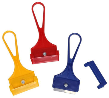 Gerimport Glasschrapers/verfschrapers - 3x stuks - 11 cm - kunststof - verfkrabbers