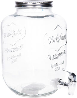Gerimport Glazen drank dispensers 5 liter met metalen deksel