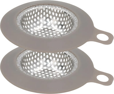 Gerimport gootsteen zeefje - 2x8 cm - zilver - metaal - wasbak - keukenaccessoires