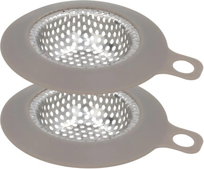 Gerimport gootsteen zeefje - 9x10 cm - zilver - metaal - wasbak - keukenaccessoires