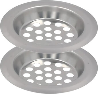 Gerimport gootsteen zeefje - D6 cm - zilver - incl stop - metaal - wasbak - keukenaccessoires