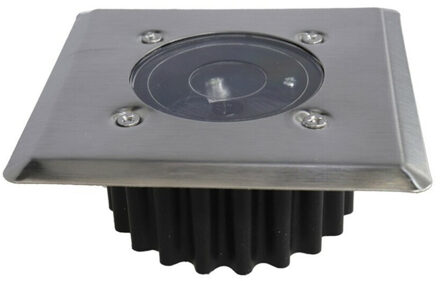 Gerimport grondspot - solar - tuinverlichting - zilver - vierkant