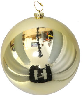 Gerimport Grote decoratie kerstbal - goud - 15 cm - kunststof - glimmend - kerstversiering Goudkleurig