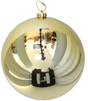 Gerimport Grote decoratie kerstbal - goud - 20 cm - kunststof - glimmend - kerstversiering