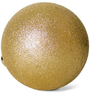 Gerimport Grote kerstballen goud glitters kunststof 15 cm - Kerstbal Goudkleurig