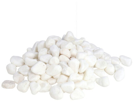 Gerimport Grote witte planten/decoratie kiezel steentjes/stenen 800 gram ongeveer 2-5 cm - Hobbydecoratieobject