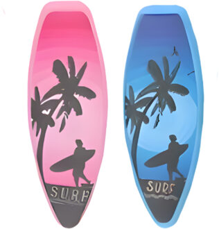 Gerimport Handdoekknijpers - 2x - surfplank - blauw/roze - handdoekklem - kunststof
