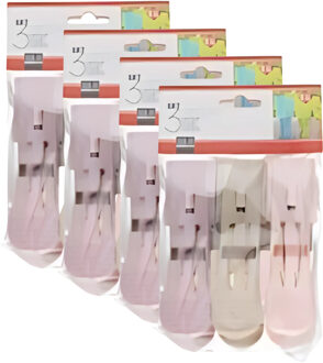 Gerimport handdoekknijpers - set 12 stuks - pastel tinten - 8 x 12 x 12 cm - kunststof