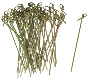Gerimport Hapjes/sate prikkers/spiesjes - bamboe hout - 96x stuks - 15 cm - hittebestendig