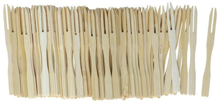 Gerimport Hapjes/sate prikkers/spiesjes - cocktailprikkers - bamboe hout - 100x stuks - 9 cm