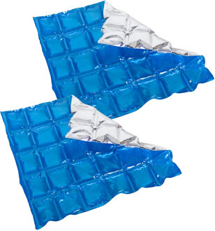 Gerimport Herbruikbare flexibele koelelementen - 2x - icepack/ijsklontjes - 28 x 25 cm - blauw - Koelelementen