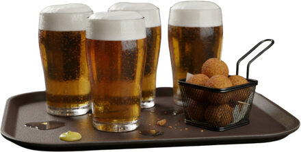 Gerimport Horeca Dienblad - antislip - bruin - kunststof - 30 x 41 cm