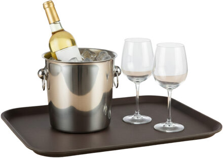 Gerimport Horeca Dienblad - antislip - bruin - kunststof - 51 x 39 cm