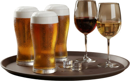 Gerimport Horeca Dienblad - antislip - bruin - kunststof - D40 cm