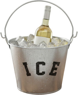 Gerimport IJsemmer / bierkoeler met handvat - 5 Lltr - ICE - metaal - 28 x 32 cm