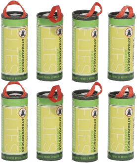 Gerimport Insecten/vliegen vang plakstrips/kleefstrips - 8x stuks - ongedierte bestrijden
