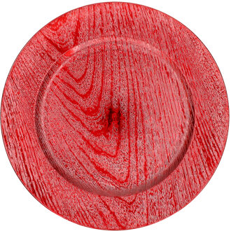 Gerimport Kaarsenbord/onderbord - rood - kunststof - 33 cm