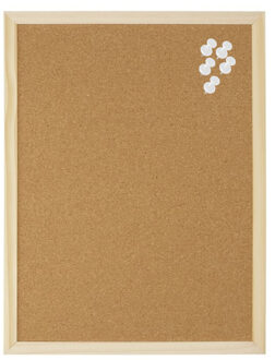 Gerimport Kantoor Prikbord - 40 x 30 cm - inclusief 25x witte punt punaises - memobord - keuken
