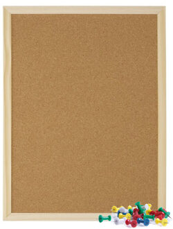 Gerimport Kantoor Prikbord - 60 x 40 cm - inclusief 25x punt punaises - memobord - keuken