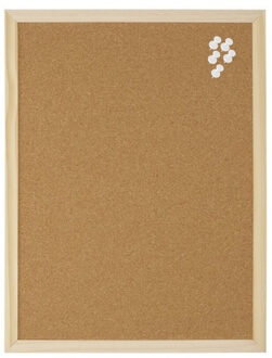 Gerimport Kantoor Prikbord - 60 x 40 cm - inclusief 25x witte punt punaises - memobord - keuken