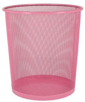 Gerimport Kantoor prullenbak/papiermand - 12 liter - roze - Papier afvalbakken