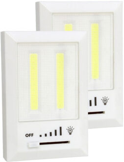 Gerimport Kastlampen - 2x - dimmer - LED lampen - wit - 11 x 7.5 cm