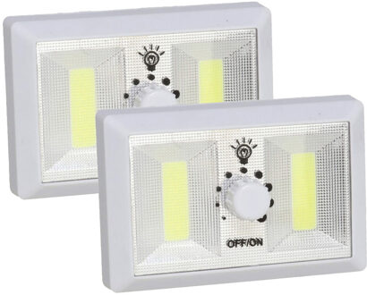 Gerimport Kastlampen - 2x - dimmer - LED lampen - wit - 11 x 7.5 cm