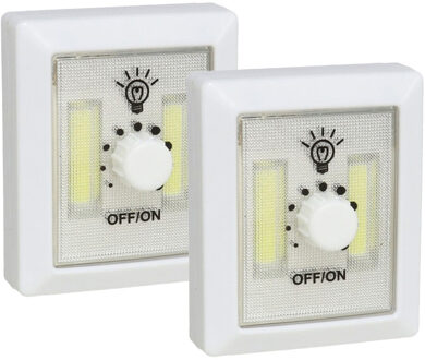 Gerimport Kastlampen - 2x - dimmer - LED lampen - wit - 7 x 8.6 cm