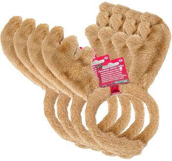 Gerimport Kerst diadeems/haarbanden - 4x - rendier gewei - bruin - nep bont - voor kinderen