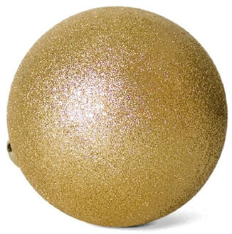 Gerimport Kerstbal - kunststof - goud - glitters - D20 cm Goudkleurig