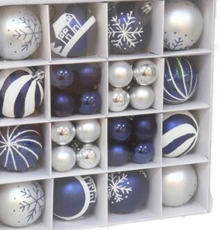 Gerimport Kerstballen en ornamenten - 42x - rood/groen -kunststof - Kerstbal